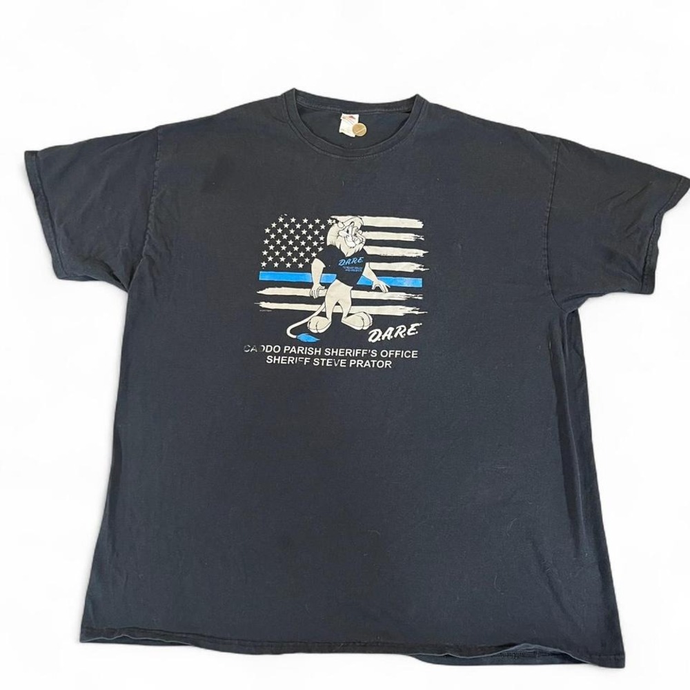 VTG DARE T Shirt Caddo Parish Sheriff Steve Prator Lion 2XL Fruit Of‎ Loom HD